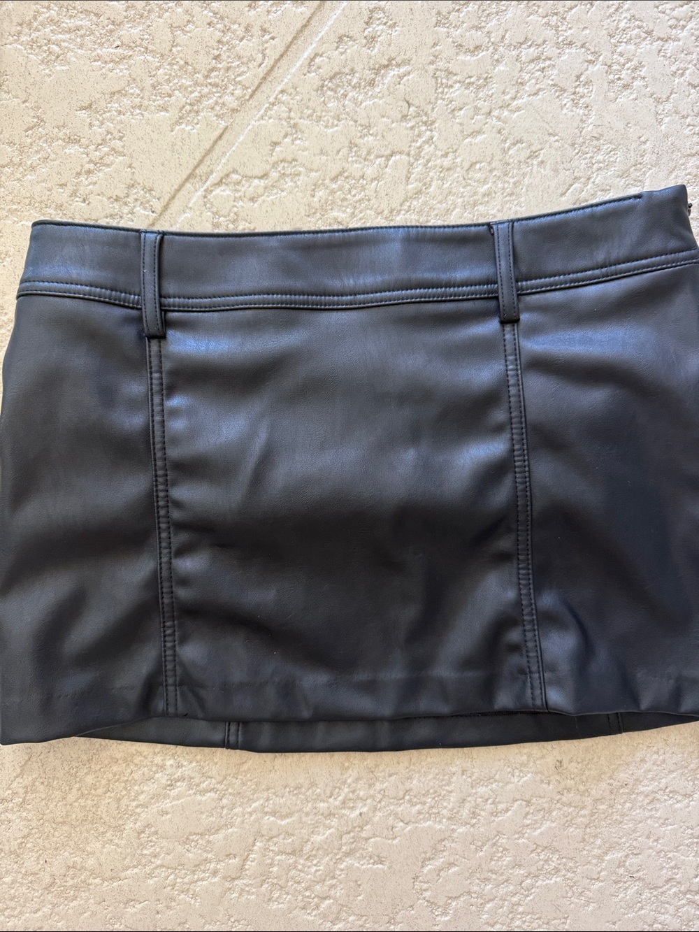 Divided Black Faux Leather Mini Skirt